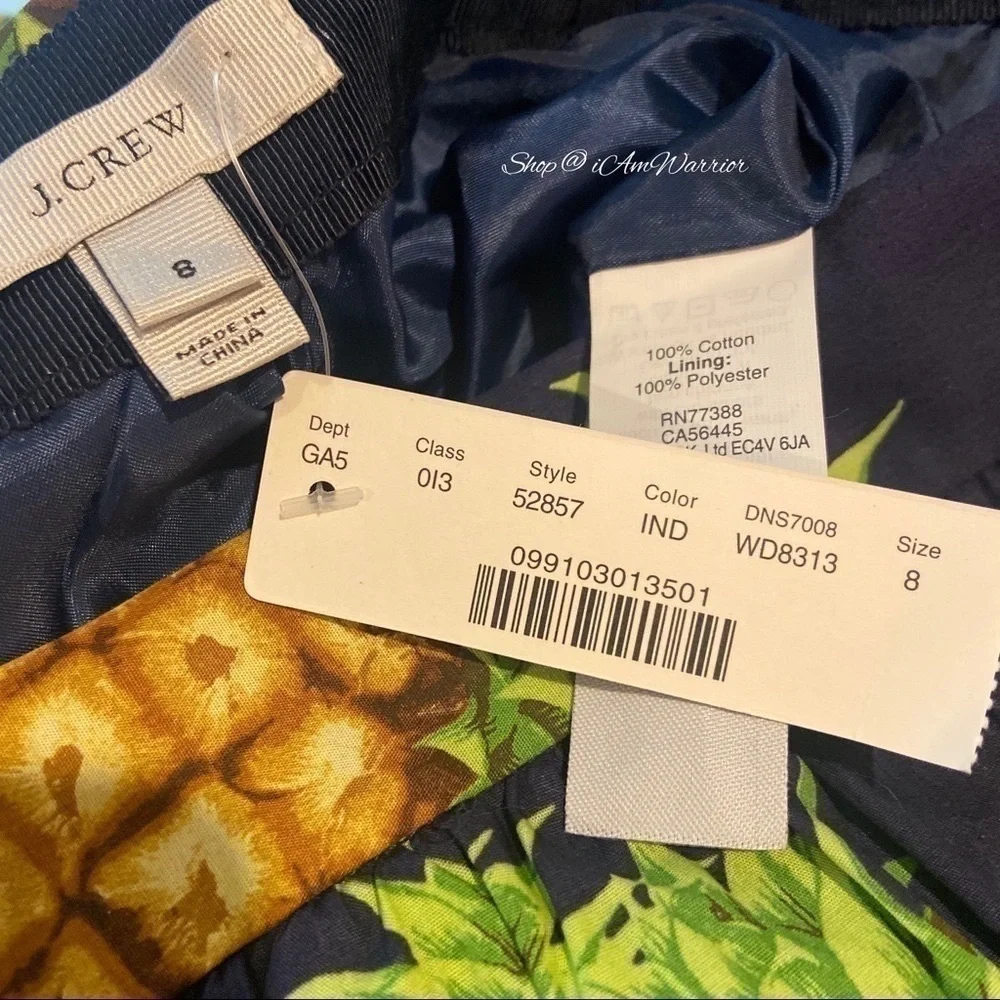 J.Crew NWT navy blue pineapple print a-line mini skirt Shop@iAmWarrior